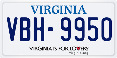 VA license plate VBH9950