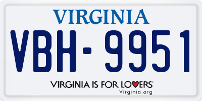 VA license plate VBH9951