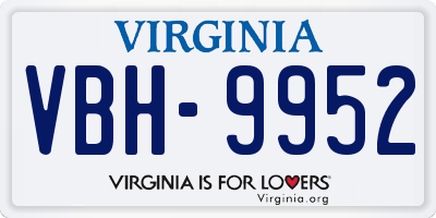 VA license plate VBH9952