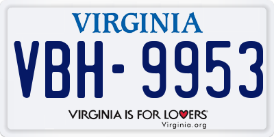 VA license plate VBH9953