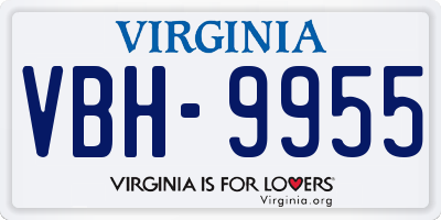VA license plate VBH9955