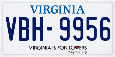 VA license plate VBH9956