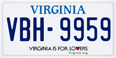 VA license plate VBH9959