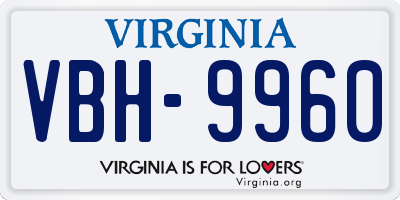 VA license plate VBH9960