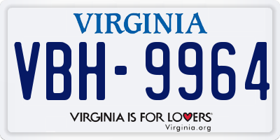 VA license plate VBH9964