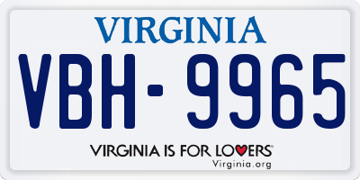 VA license plate VBH9965