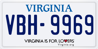 VA license plate VBH9969