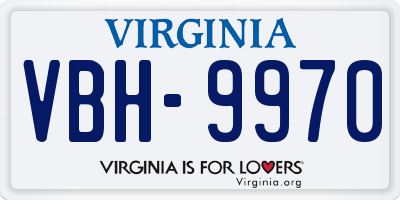 VA license plate VBH9970