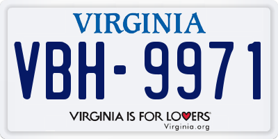 VA license plate VBH9971