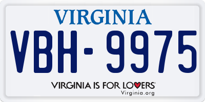 VA license plate VBH9975