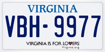 VA license plate VBH9977