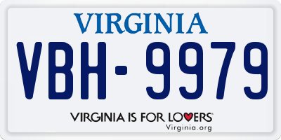 VA license plate VBH9979