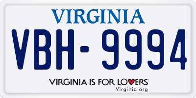 VA license plate VBH9994