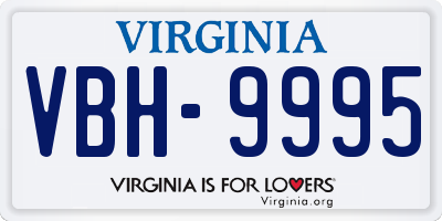 VA license plate VBH9995