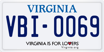 VA license plate VBI0069