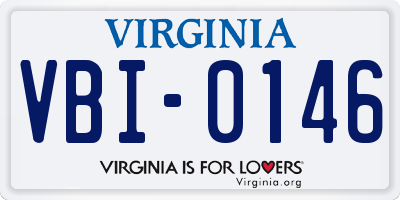 VA license plate VBI0146