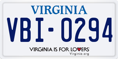 VA license plate VBI0294