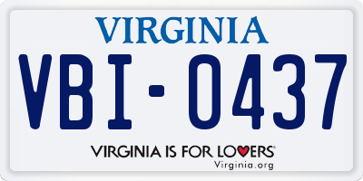 VA license plate VBI0437