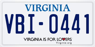 VA license plate VBI0441
