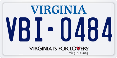 VA license plate VBI0484