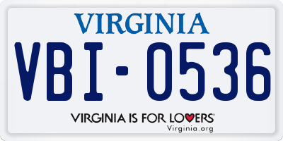 VA license plate VBI0536