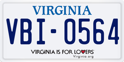VA license plate VBI0564