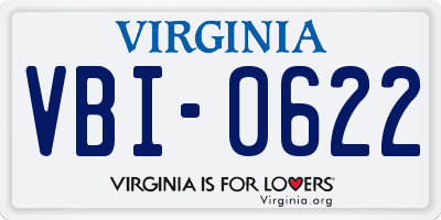 VA license plate VBI0622