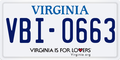 VA license plate VBI0663
