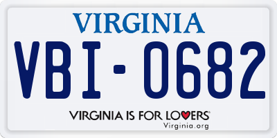 VA license plate VBI0682