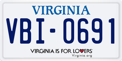VA license plate VBI0691