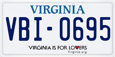 VA license plate VBI0695