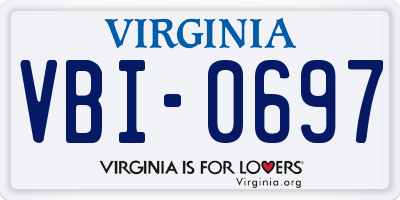 VA license plate VBI0697