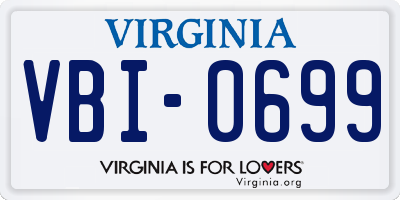 VA license plate VBI0699