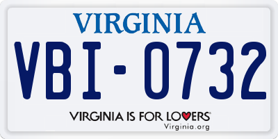 VA license plate VBI0732