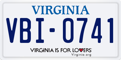VA license plate VBI0741