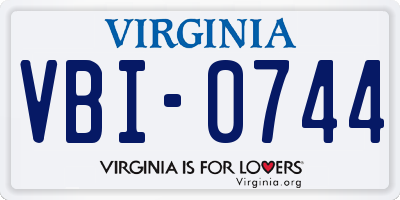 VA license plate VBI0744