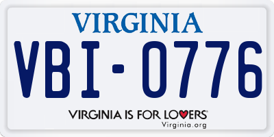 VA license plate VBI0776