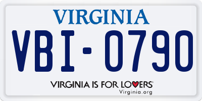 VA license plate VBI0790