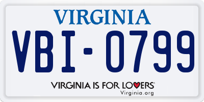 VA license plate VBI0799