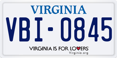 VA license plate VBI0845