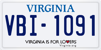 VA license plate VBI1091