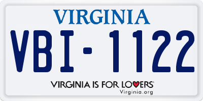 VA license plate VBI1122