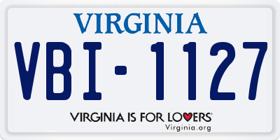 VA license plate VBI1127