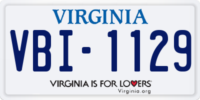 VA license plate VBI1129