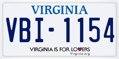 VA license plate VBI1154