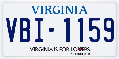 VA license plate VBI1159