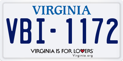 VA license plate VBI1172
