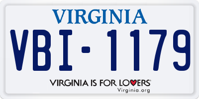 VA license plate VBI1179