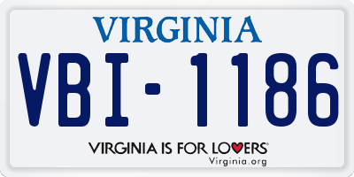 VA license plate VBI1186
