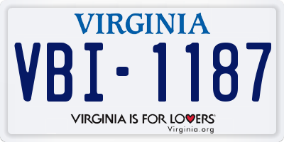 VA license plate VBI1187